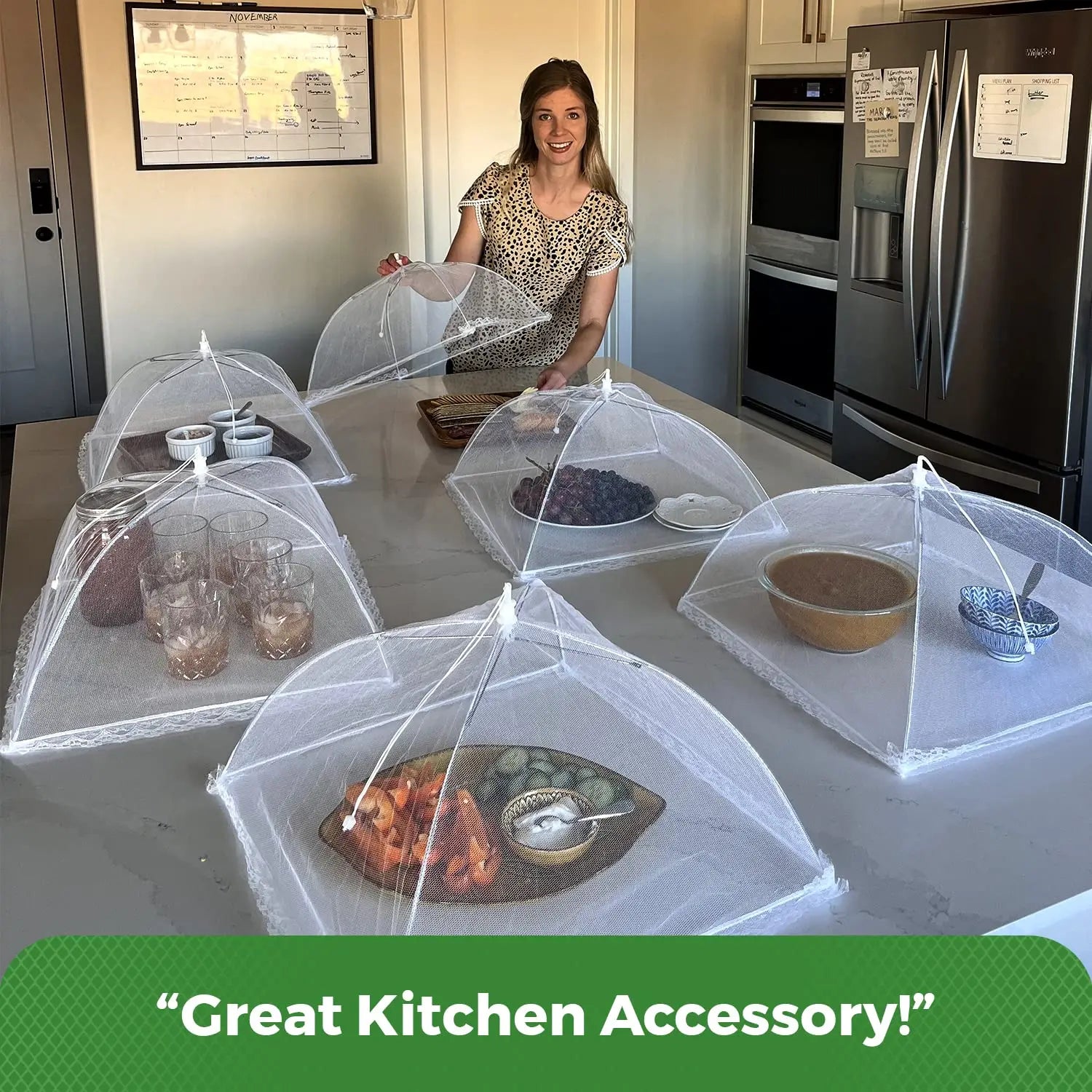 Eco-Friendly 17” Pop-Up Picnic Food Covers – Mesh Umbrella Tent