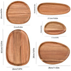 Round Wooden Serving Tray – Natural Wood Craft