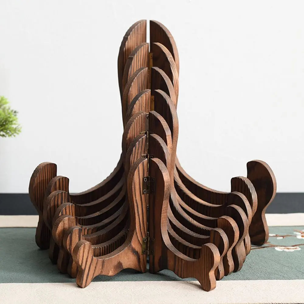 Wooden Display Stand Retro Decorative Rack Photo Plate Holder