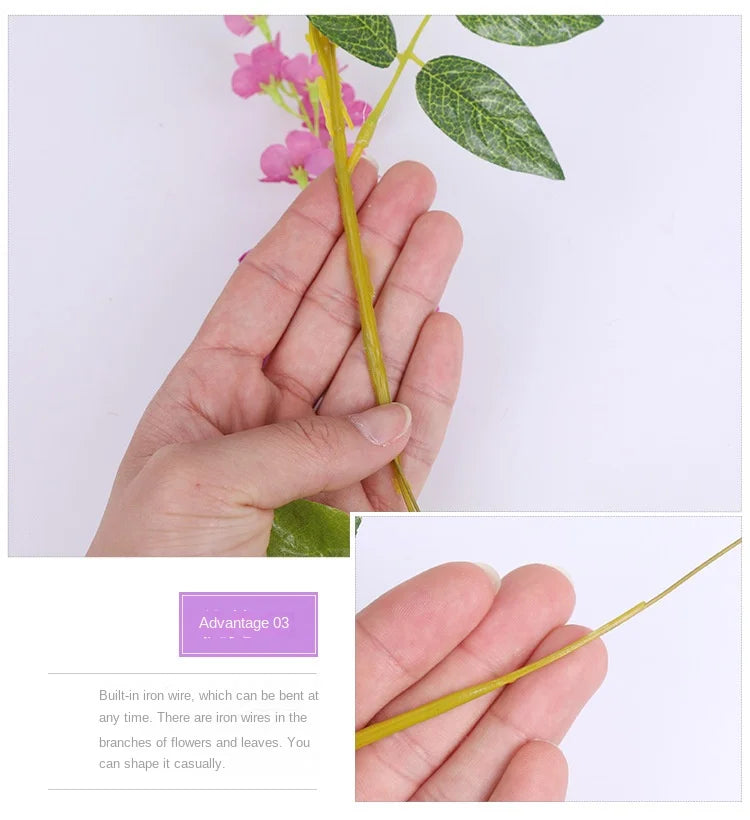 Artificial Wisteria Rattan Strings Indoor & Outdoor Bridal Shower Decor