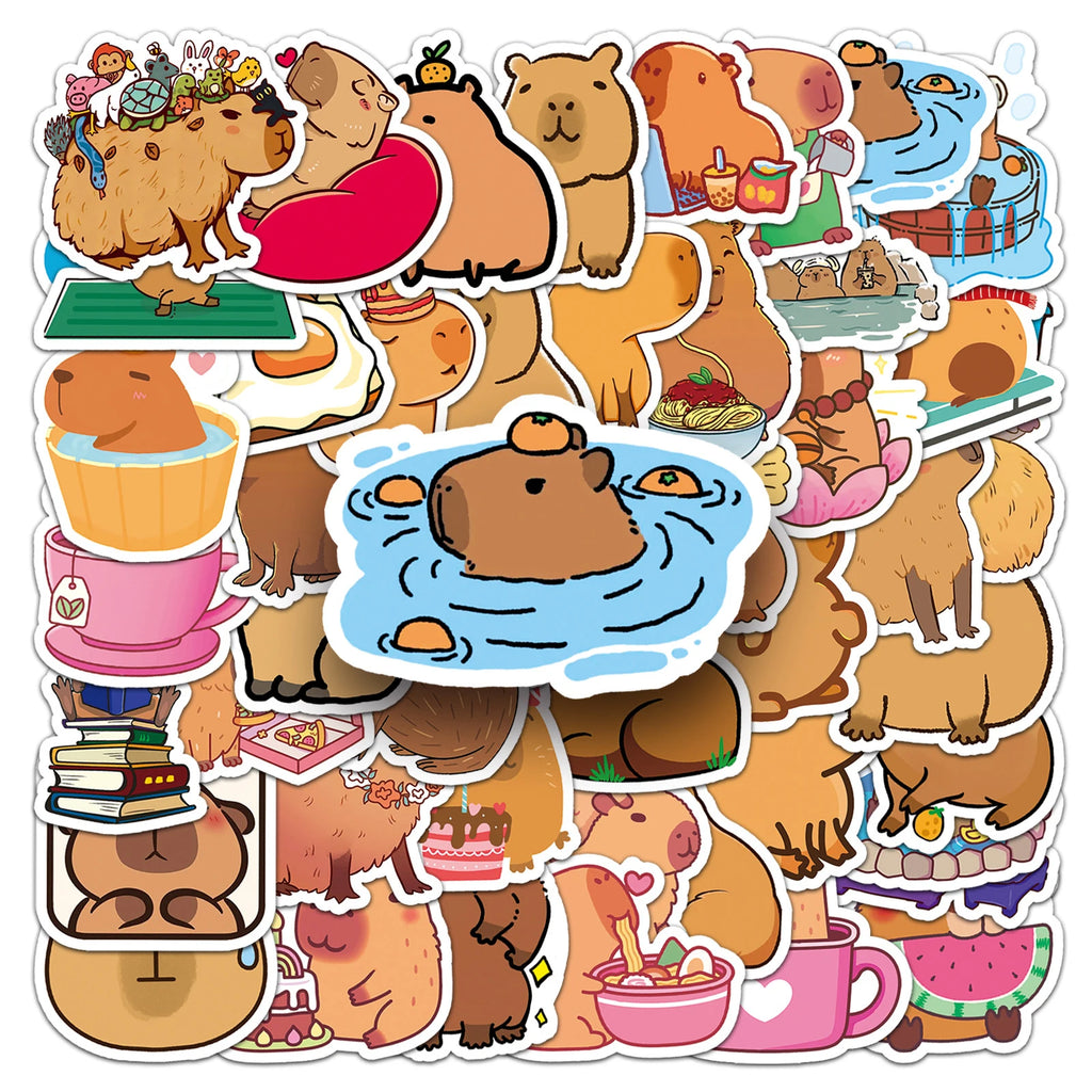 Cute Cartoon Animal Paper Stickers – 50-Pack Waterproof Decals