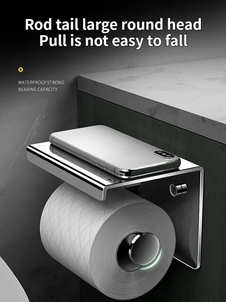 304 Stainless Steel Bathroom Toilet Paper Holder Waterproof Wall Mount Roll Paper Box