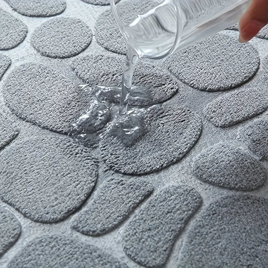 Curved Thickened Bathroom Mat – Absorbent Non-Slip Shower & Toilet Floor Mat