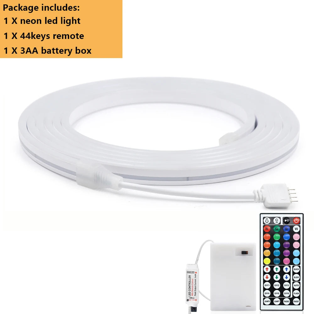 RGB LED Strip Light 108 LEDs/m 5V IP67 Waterproof Flexible Neon Lights
