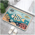 Cartoon Animal Bathroom Mat – Soft, Absorbent, Non-Slip Shower & Toilet Floor Rug for Kids