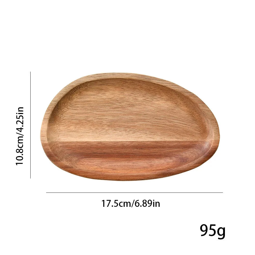 Round Wooden Serving Tray – Natural Wood Craft