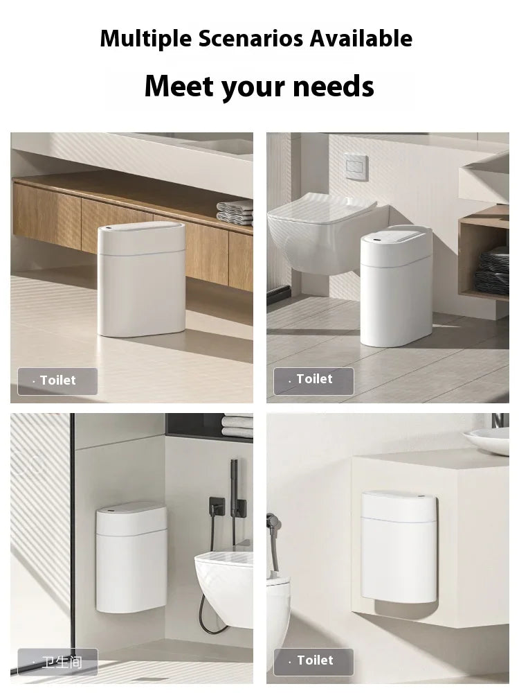7L Smart Touchless Sensor Trash Can – Compact Waterproof Auto Bin for Bathroom & Kitchen