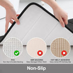 Memory Sponge Stripe Bathroom Mat Non-Slip Absorbent Machine Washable Floor Rug
