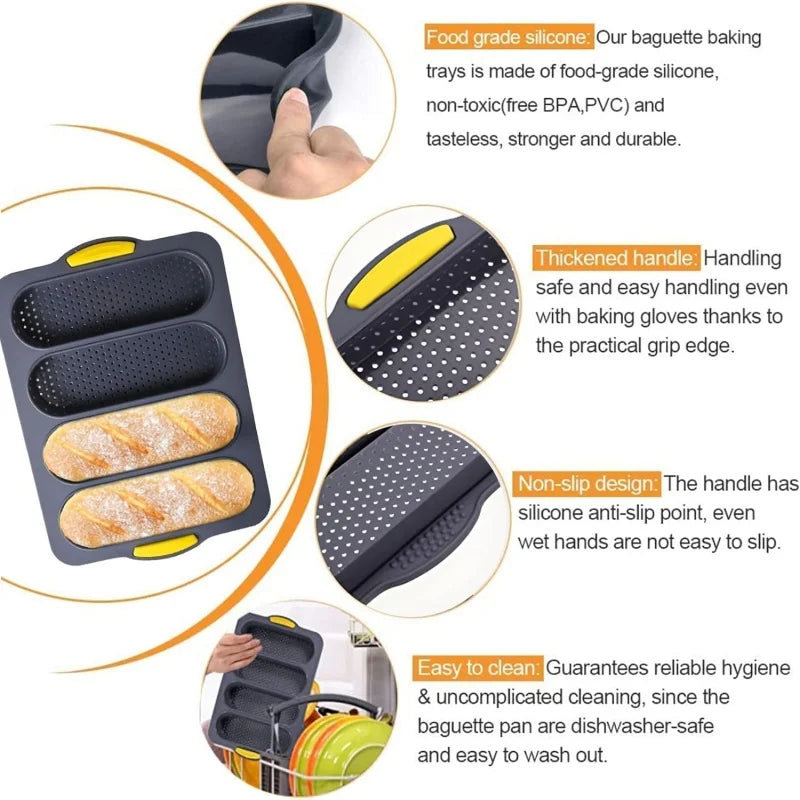 Eco-Friendly Silicone French Bread Mold – Non-Stick & Heat Resistant