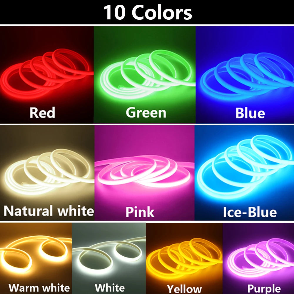 COB LED Strip Light 288 LEDs/M 220V AC IP67 Waterproof Warm/Natural/White
