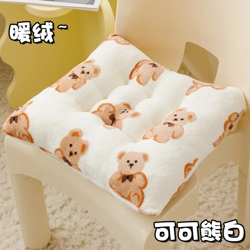 Rectangular Cartoon Velvet Seat Cushion – Memory Foam Comfort Pad