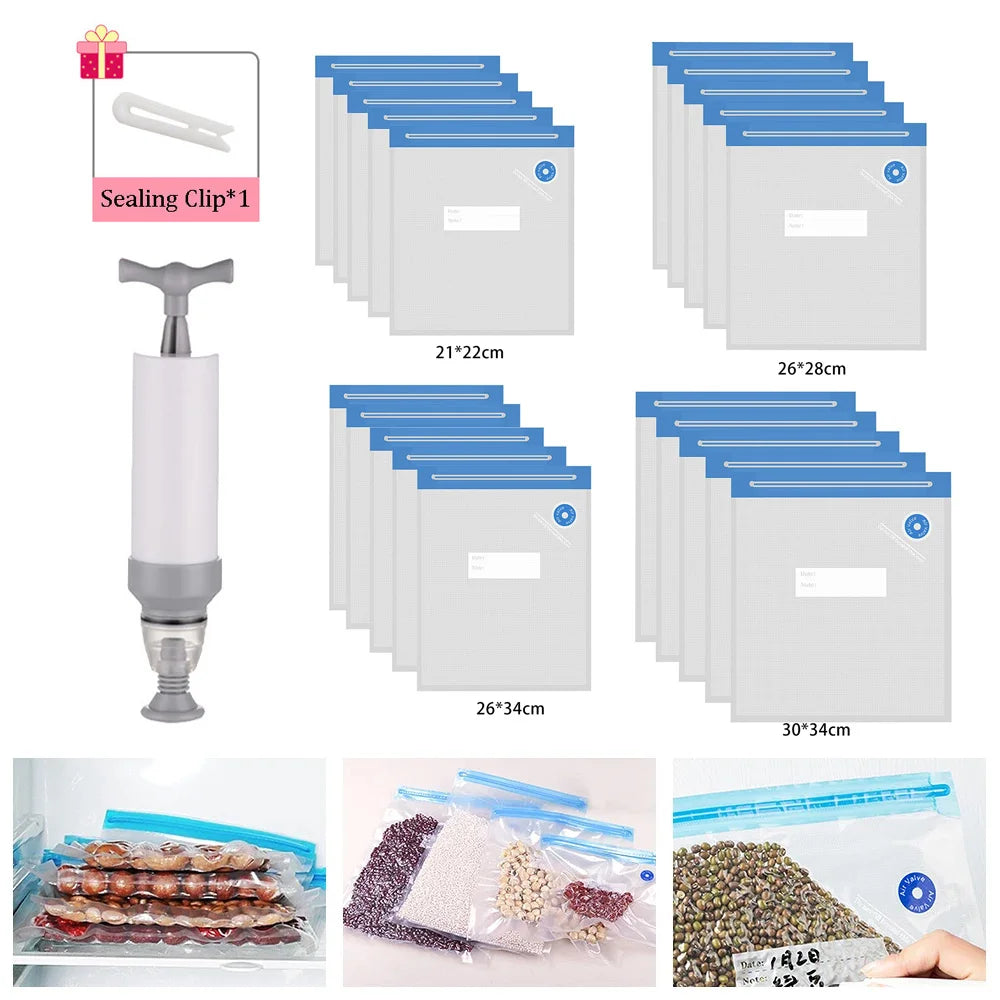 Vacuum Sealer Bags – PA+PE Food Compression Storage Bags for Freezer, Meat, Seafood, Fruits & Vegetables, Sous Vide, Fresh-Keeping Saver