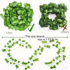 2/80M Artificial Green Leaves Ivy Vine Garland – 30pcs