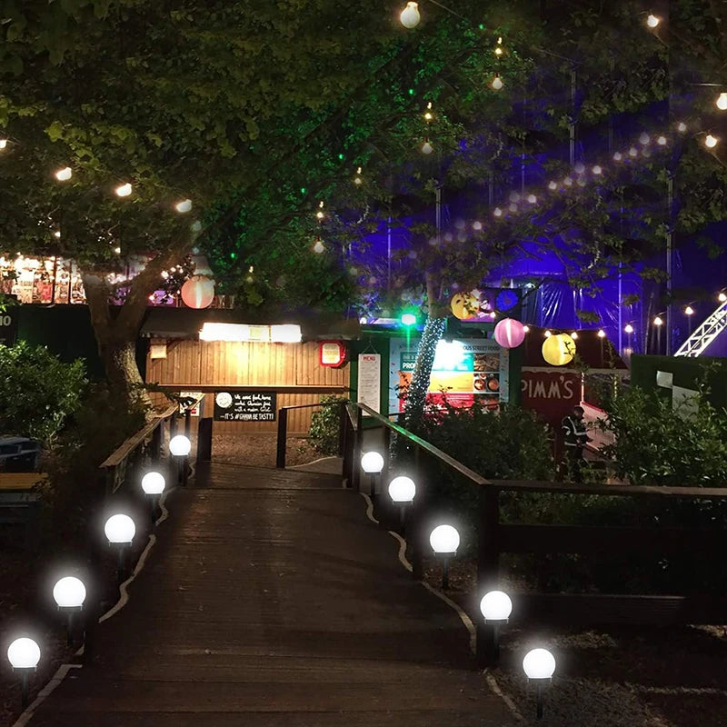 Solar LED Pathway Ball Lights 5M IP65 Waterproof Garden