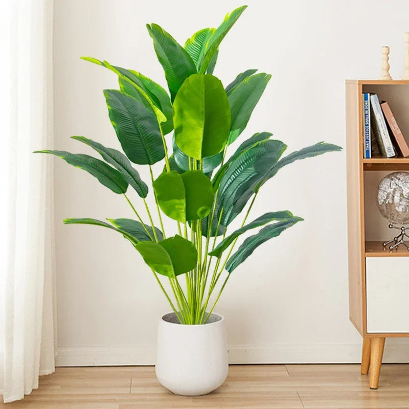 1pc Artificial Large Tropical Palm / Banana Leaves – Real Touch Monstera Style