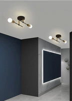 Vintage 2-Light Iron Ceiling Light – Black E27 Surface Mount