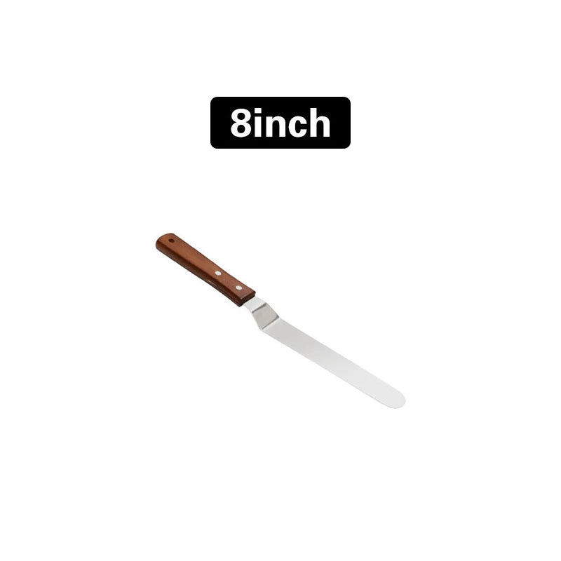 Stainless Steel Cake Icing Spatula with Wooden Handle