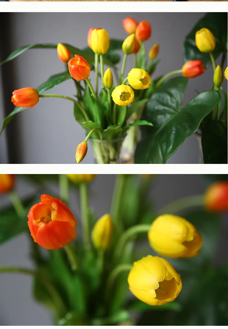 40cm Five-Headed Artificial Tulip Bouquet – Nordic Style