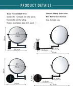Wall-Mounted Dual-Sided 8-Inch Magnifying Mirror for Makeup and Grooming