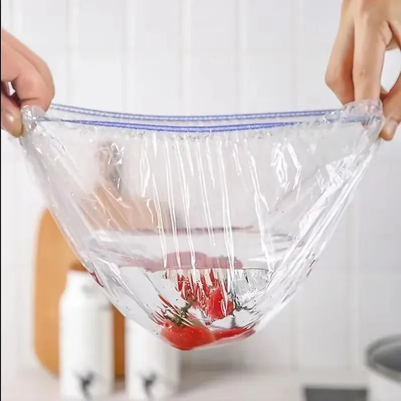 Elastic Food Cover Bags – Disposable PE Fresh Keeping Wrap