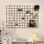 Metal Wall-Mounted Grid Shelf Organizer DIY Photo & Storage Rack