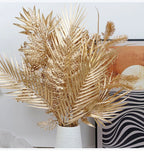 95cm Gold Artificial Eucalyptus & Ginkgo Leaf Plant Decor