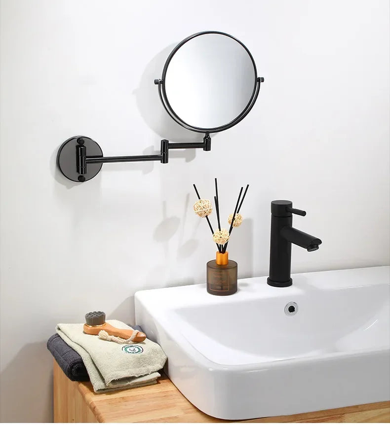 Wall-Mounted Dual-Sided 8-Inch Magnifying Mirror for Makeup and Grooming