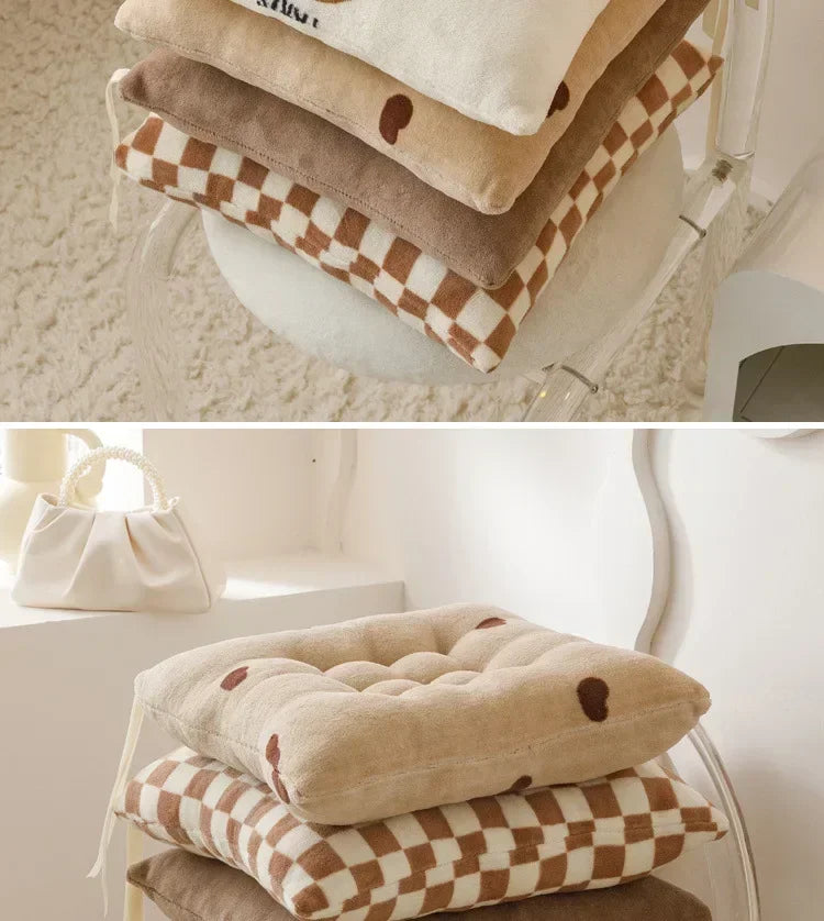 Rectangular Cartoon Velvet Seat Cushion – Memory Foam Comfort Pad