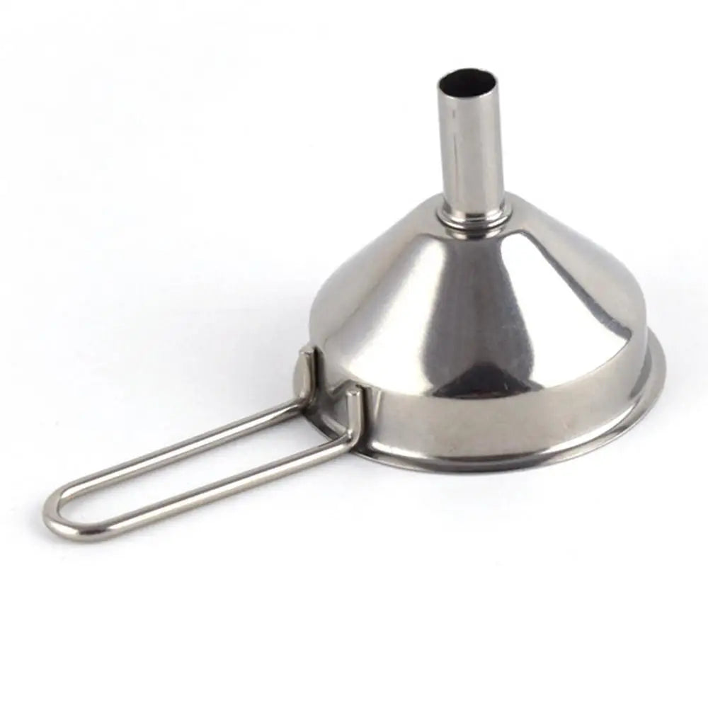 Stainless Steel Mini Funnel – Long Handle Liquid & Powder Pouring Tool