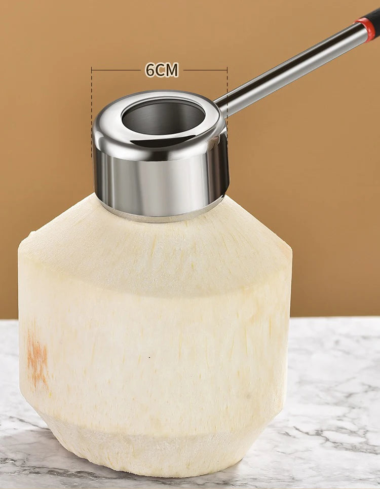 Coconut Opener Tool Set – Stainless Steel Coconut Cutter & Rubber Hammer, Safe & Easy to Use