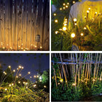 Solar Garden Stake Lights IP66 Waterproof RGB Warm