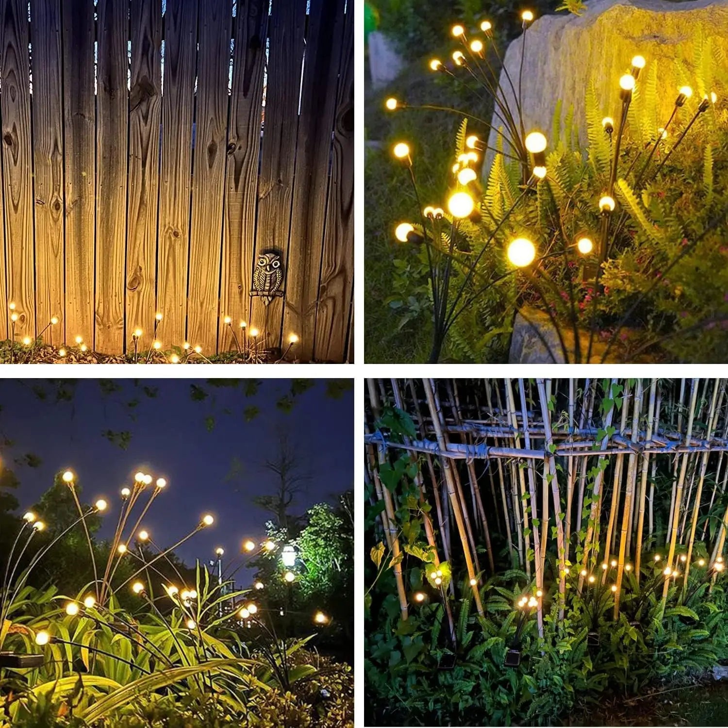 Solar Garden Stake Lights IP66 Waterproof RGB Warm