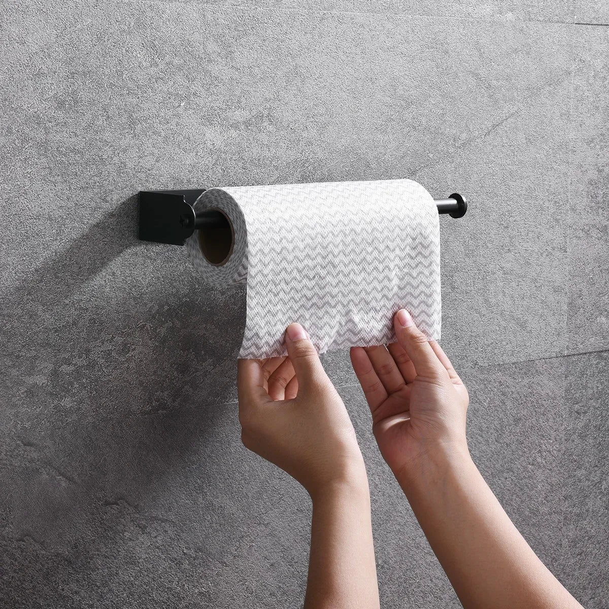 Punch-Free Adhesive Stainless Steel Paper Towel & Toilet Holder