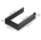 Black Self-Adhesive Toilet Paper Holder Stainless Steel Wall Mount Tissue Roll Rack