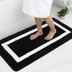Absorbent Microfiber Bath Mat, Soft Plush Non-Slip Bathroom Rug, Thick Floor Mat for Shower, Toilet & Bedroom