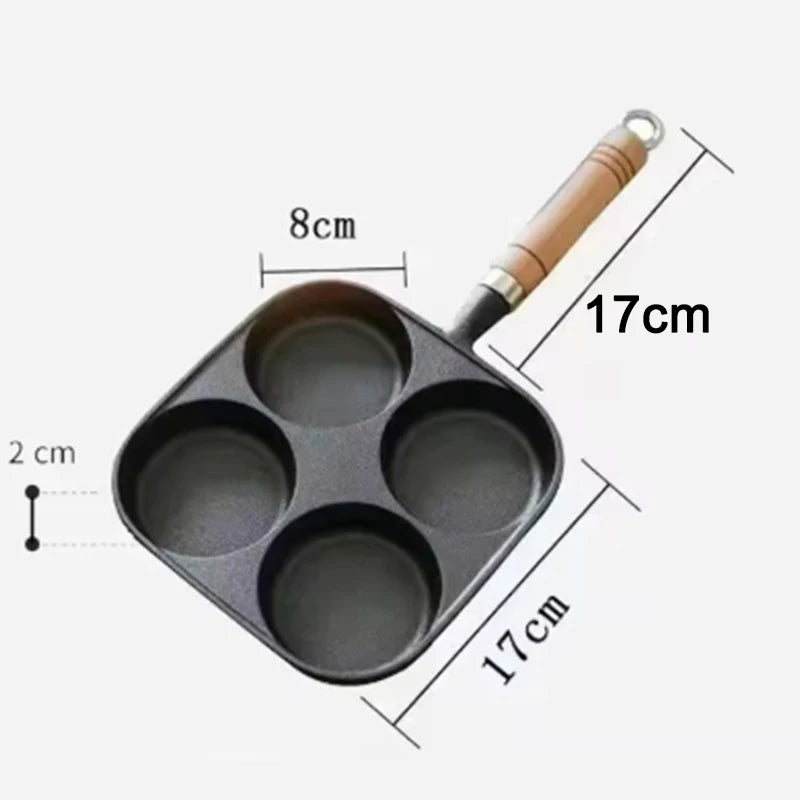 4-Hole Non-Stick Egg & Pancake Frying Pan