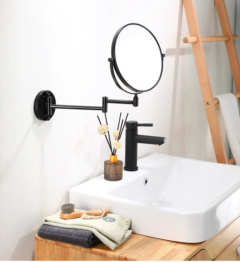 Wall-Mounted Dual-Sided 8-Inch Magnifying Mirror for Makeup and Grooming