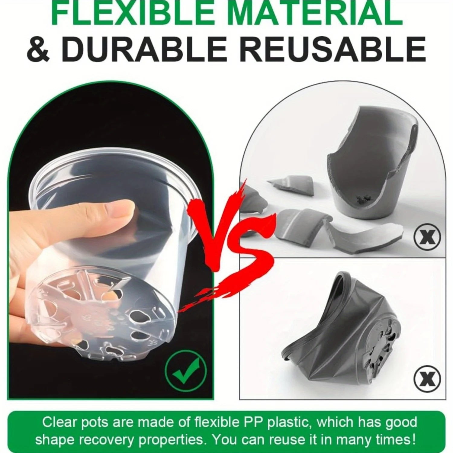 Transparent Plastic Nursery Pots with Drainage Holes