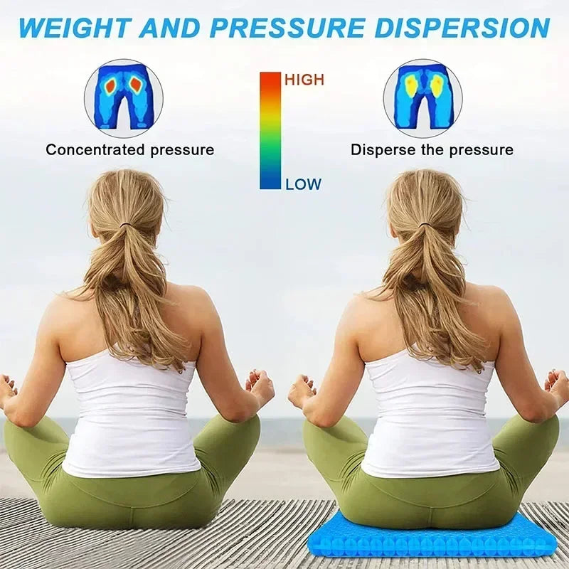 Gel Seat Cushion Honeycomb Non-Slip Ergonomic Back Tailbone Support