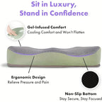 Memory Foam Seat Cushion with Massage & Removable Cover – Anti-Slip