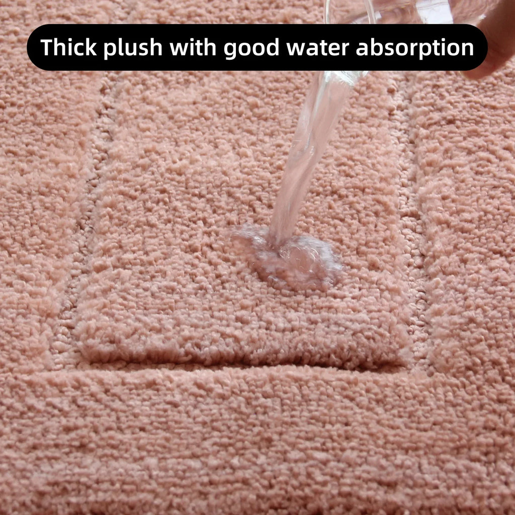 Plush Back-Shaped Bathroom Floor Mat – Anti-Slip Absorbent Foot & Entrance Mat