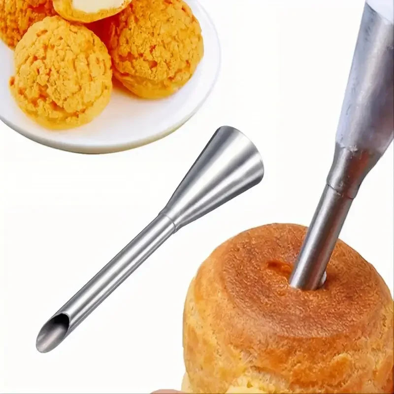 Choux Pastry Piping Nozzle – Stainless Steel Cream Puff & Éclair Tool