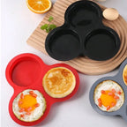 3-Hole Silicone Muffin & Egg Mold – Heat Resistant Bakeware