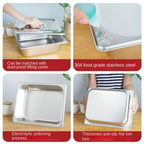304 Stainless Steel Food Storage Pan – Durable Buffet & Kitchen Use