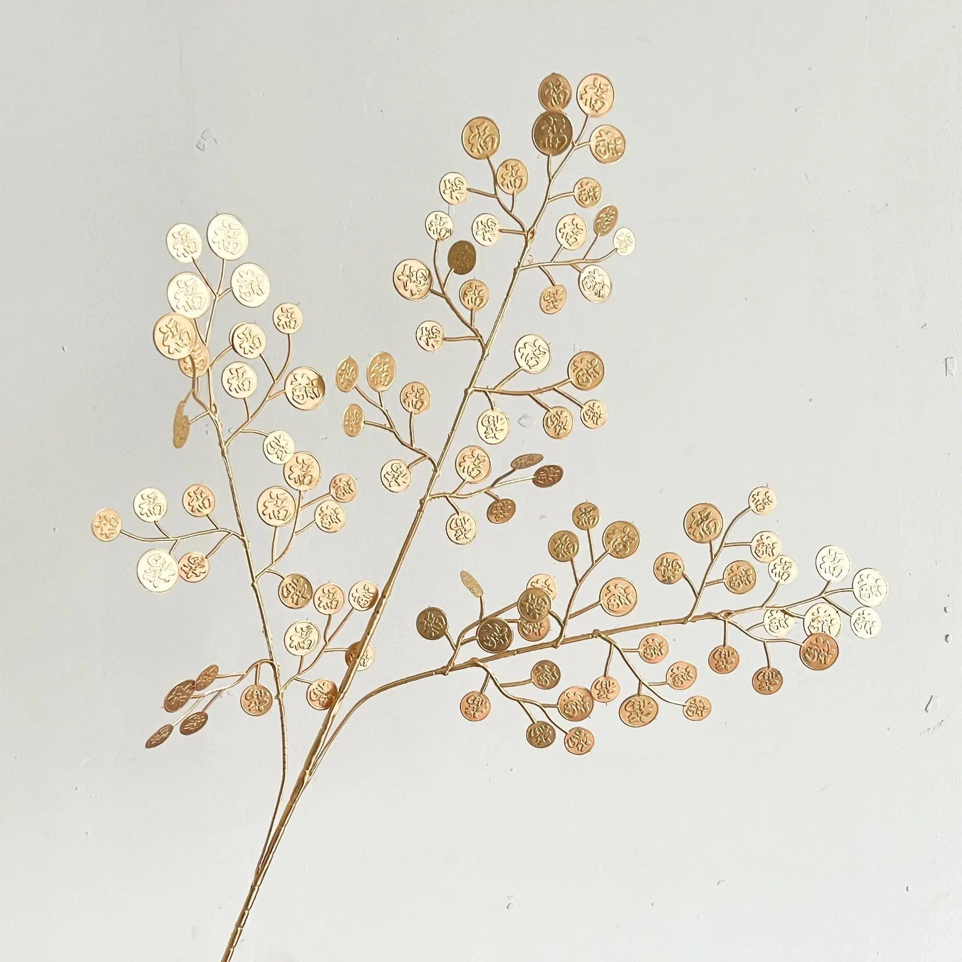 95cm Gold Artificial Eucalyptus & Ginkgo Leaf Plant Decor