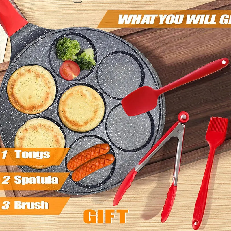 7-Cup Nonstick Mini Pancake & Omelet Pan – Multi-Section Breakfast Griddle