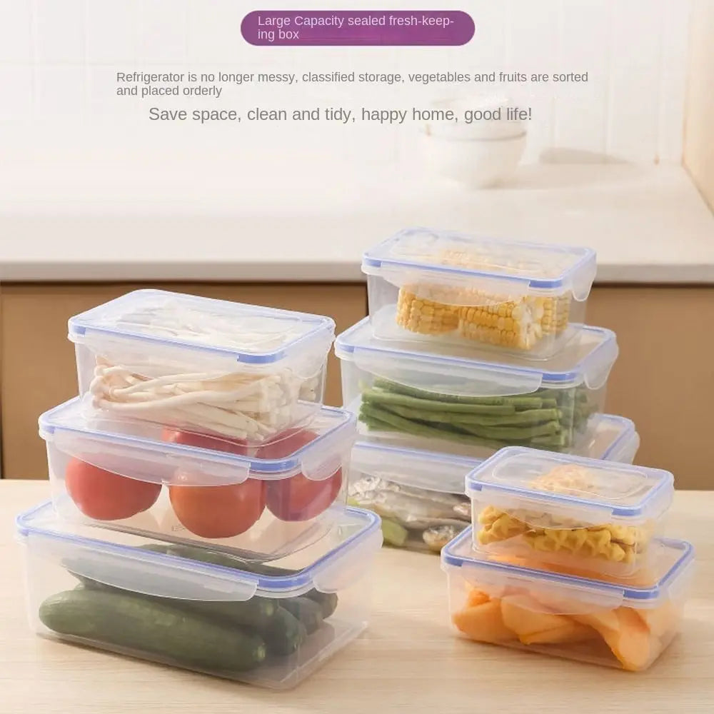 Transparent Plastic Refrigerator Storage Box – Multi-Size Options