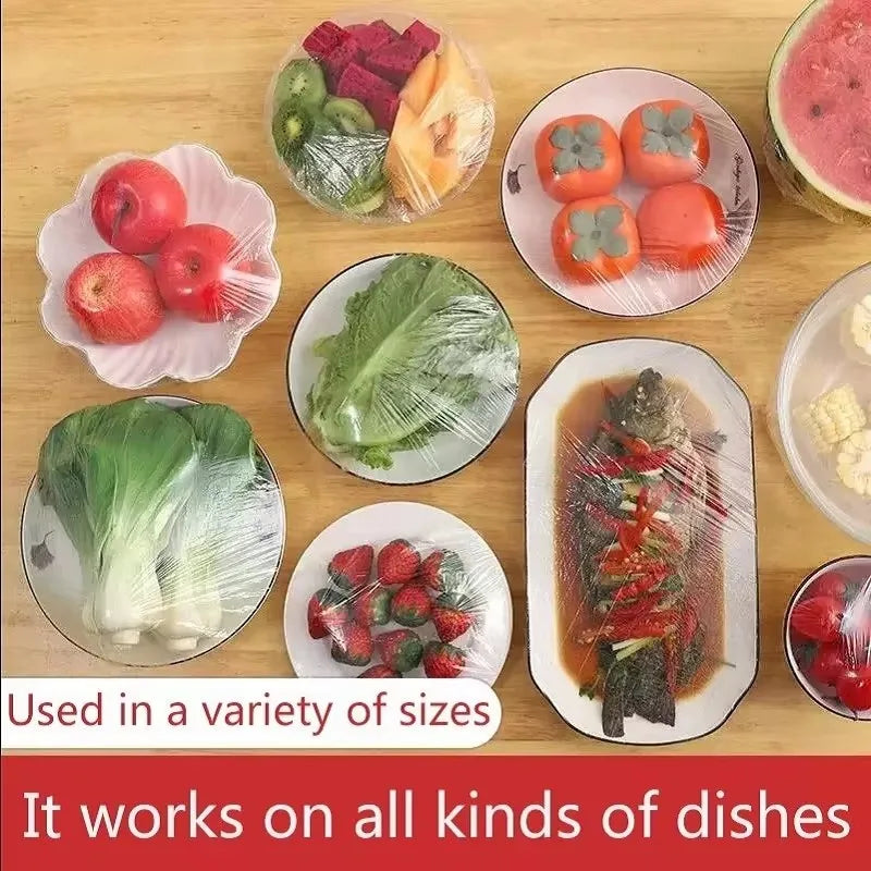 Elastic Food Cover Bags – Disposable PE Fresh Keeping Wrap