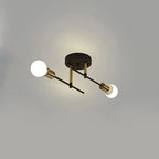 Vintage 2-Light Iron Ceiling Light – Black E27 Surface Mount