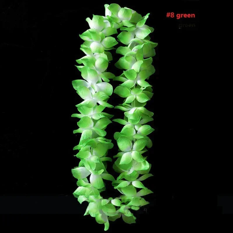 Artificial Hawaiian Flower Necklace Leis Heart-Shaped Garland Decor